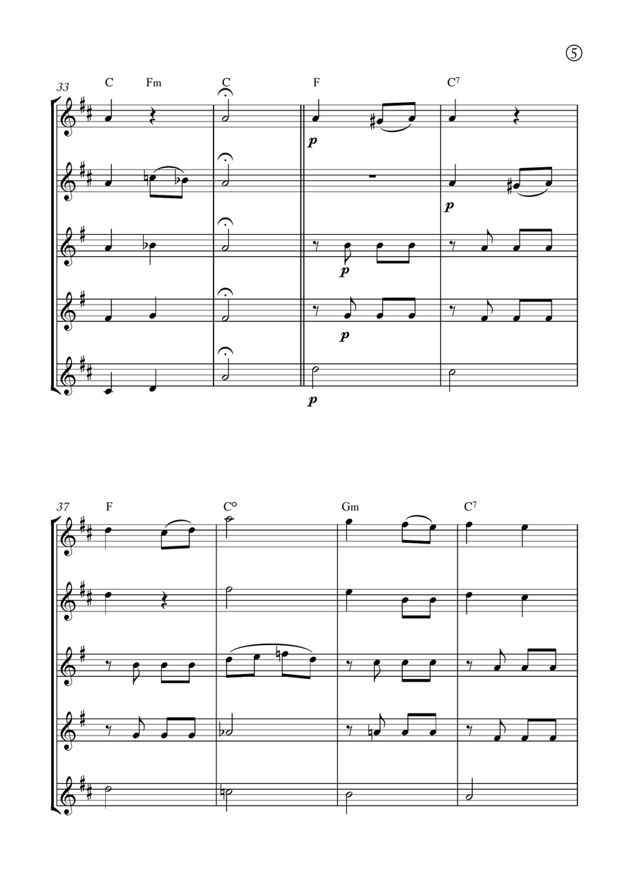Melody in F Melody in F Saxophone Quintet scores gallery preview page 5
