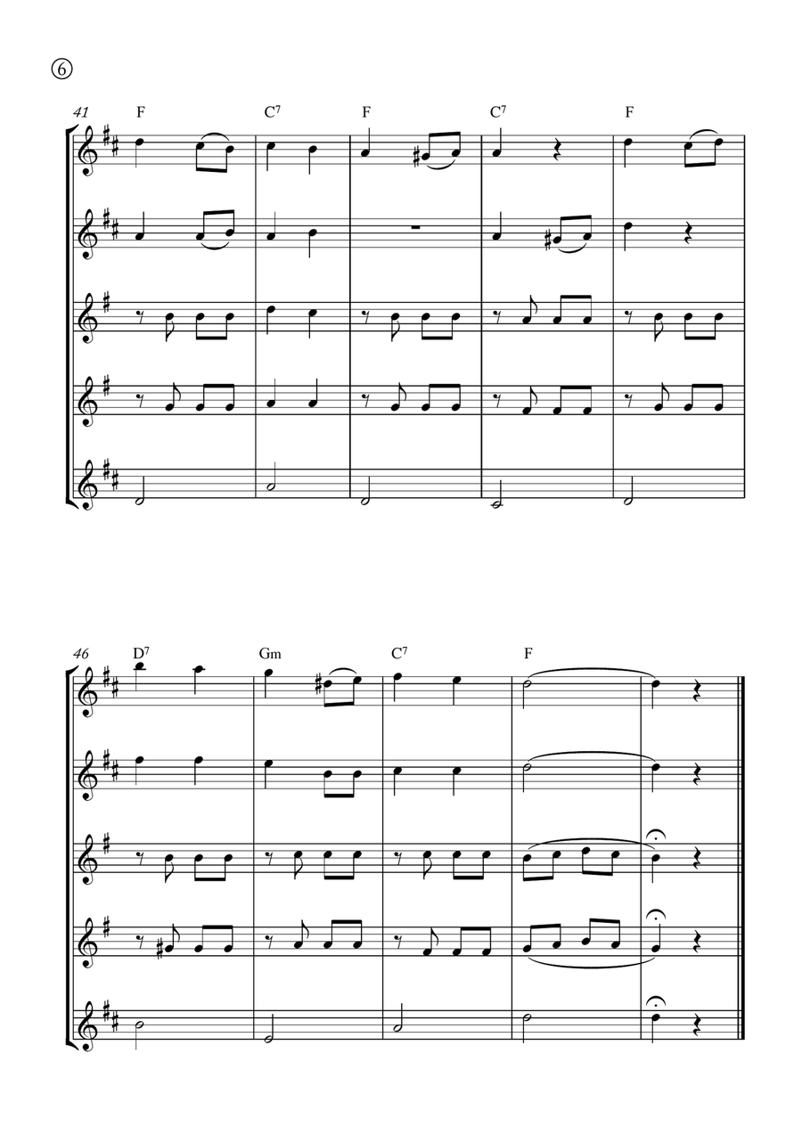 Melody in F Melody in F Saxophone Quintet scores gallery preview page 6
