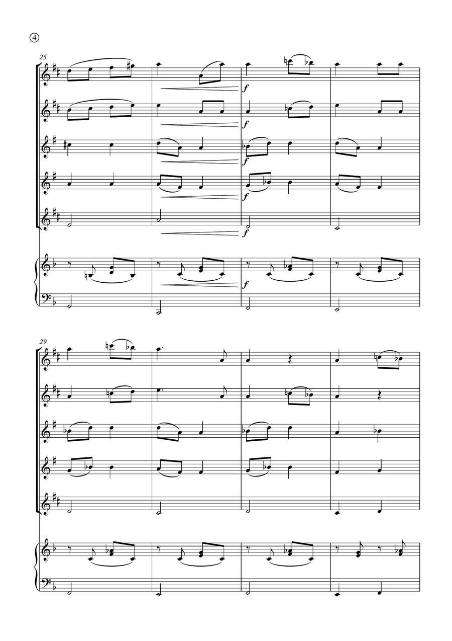 Melody in F Melody in F Saxophone Quintet scores gallery preview page 4