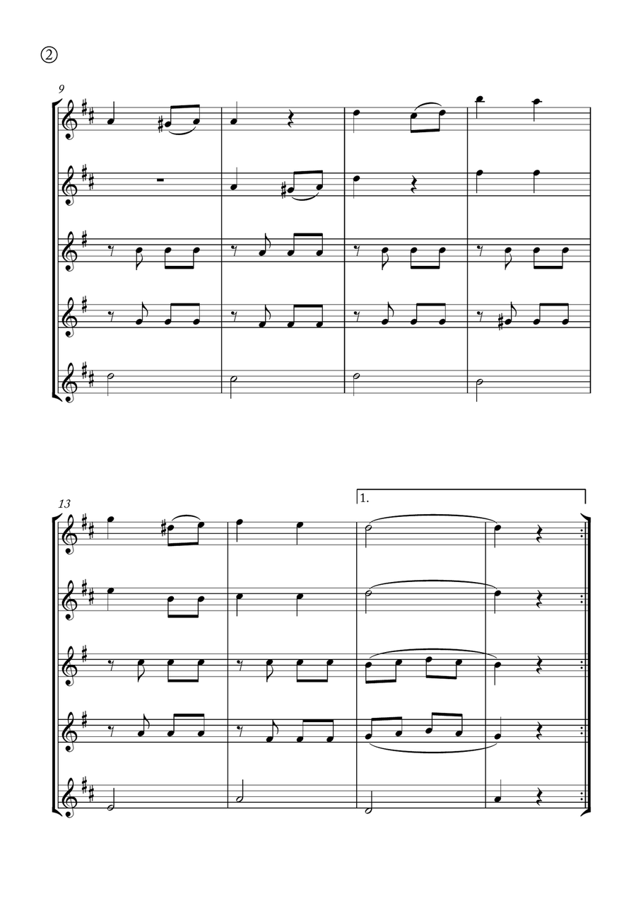 Melody in F Melody in F Saxophone Quintet scores gallery preview page 2