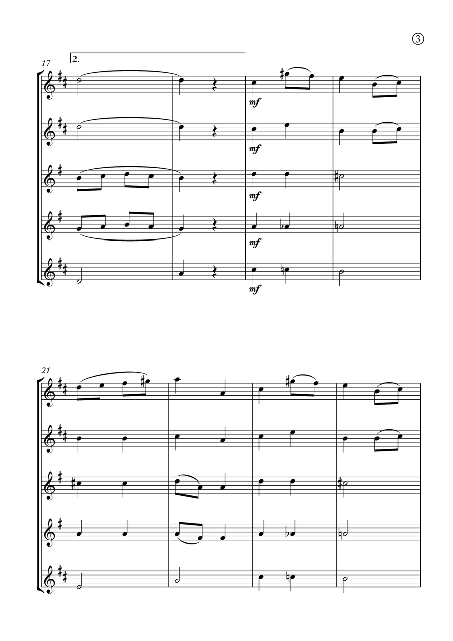 Melody in F Melody in F Saxophone Quintet scores gallery preview page 3