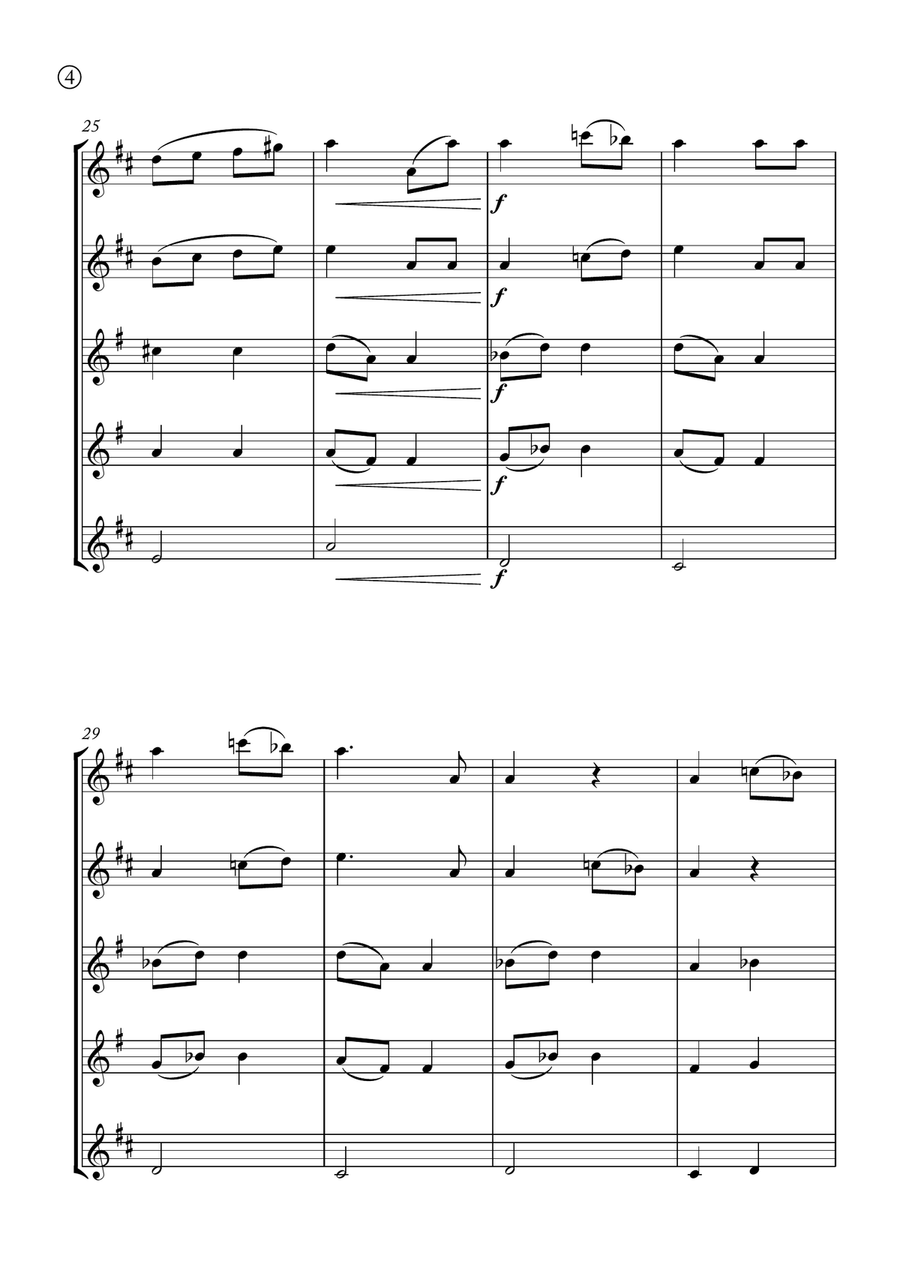 Melody in F Melody in F Saxophone Quintet scores gallery preview page 4