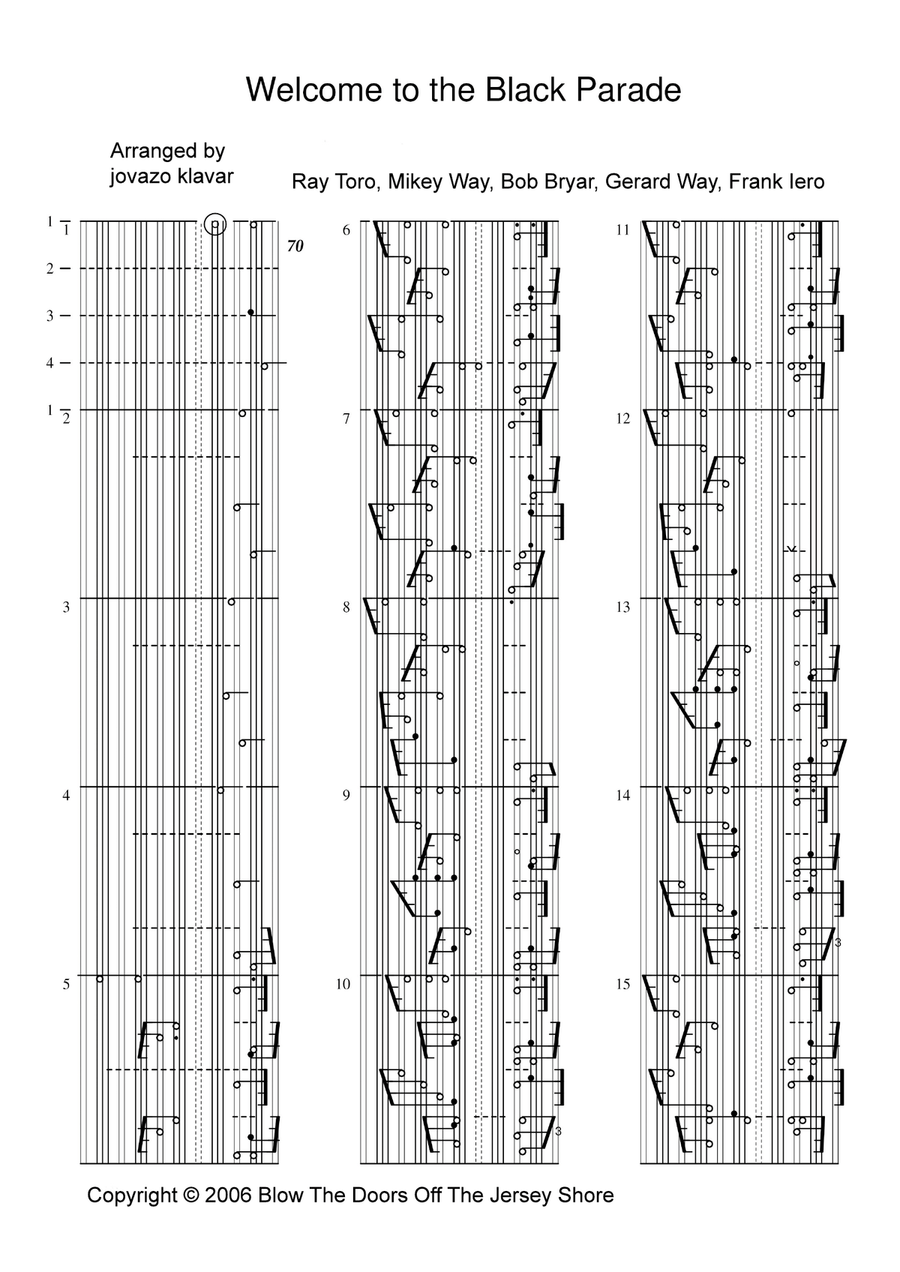 Welcome To The Black Parade Piano Solo scores gallery preview page 1