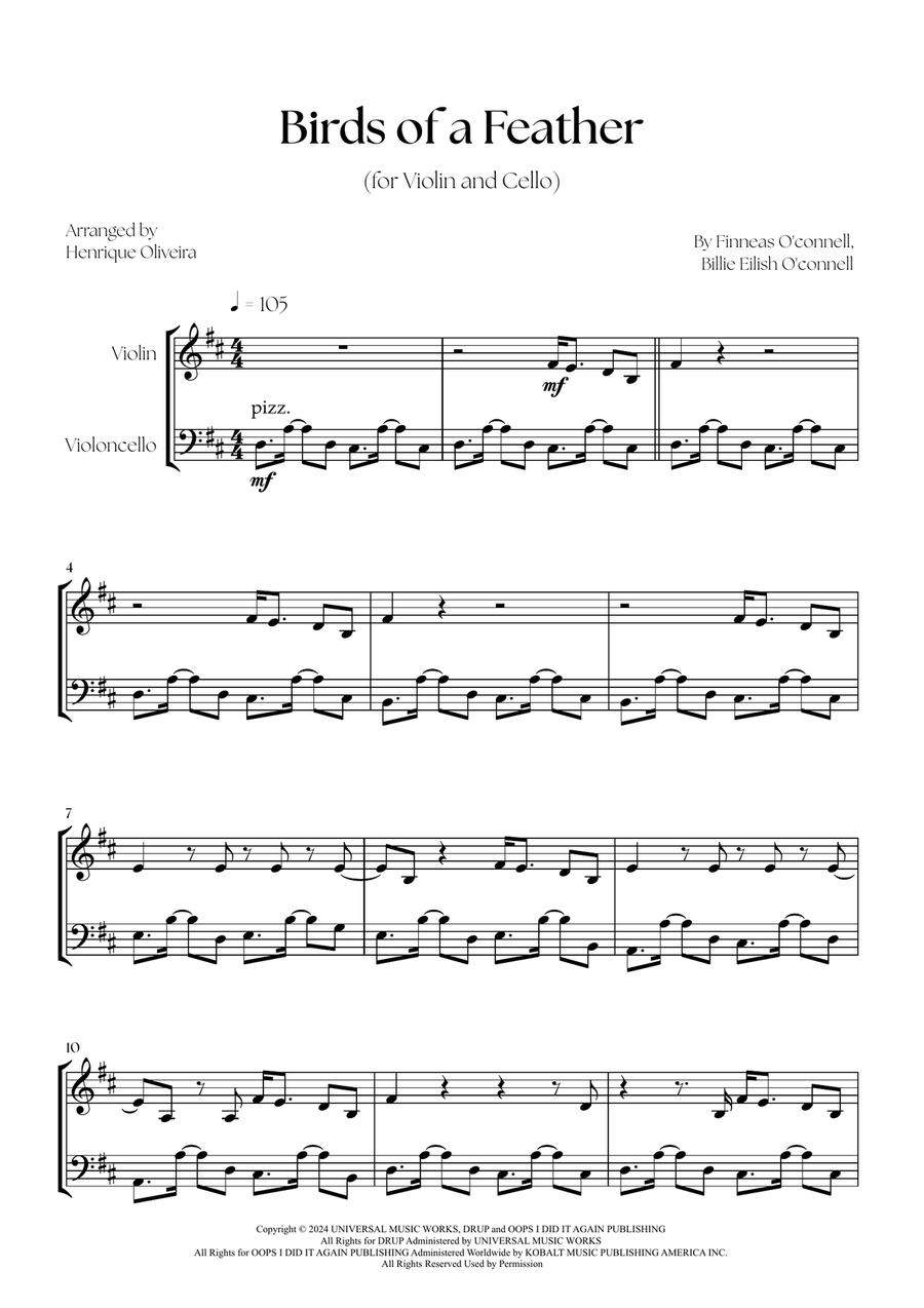 Birds Of A Feather Birds Of A Feather String Duet scores gallery preview page 1