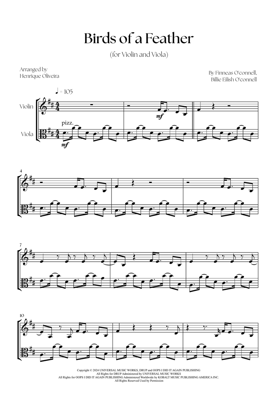 Birds Of A Feather Birds Of A Feather String Duet scores gallery preview page 1