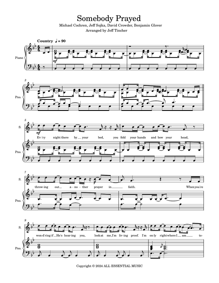 Somebody Prayed Somebody Prayed 4-Part scores gallery preview page 2