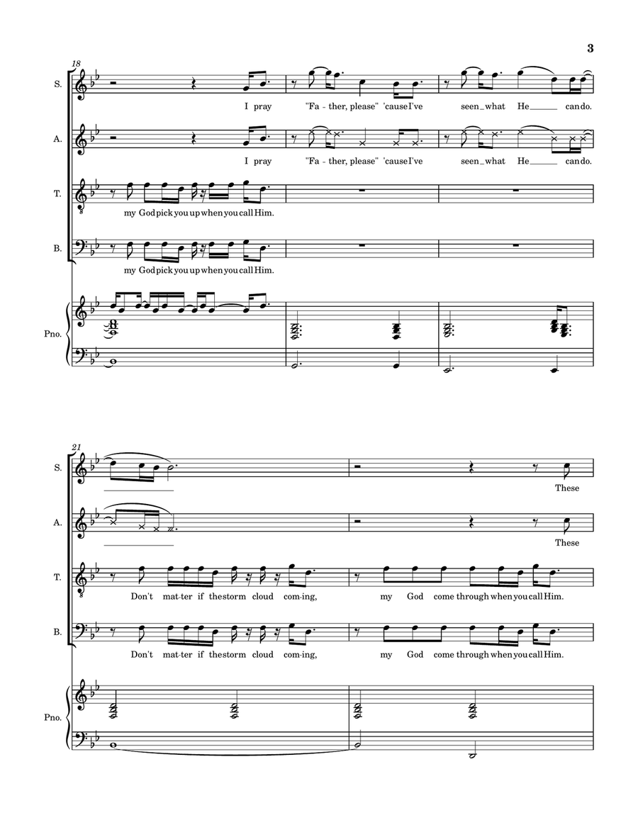 Somebody Prayed Somebody Prayed 4-Part scores gallery preview page 4