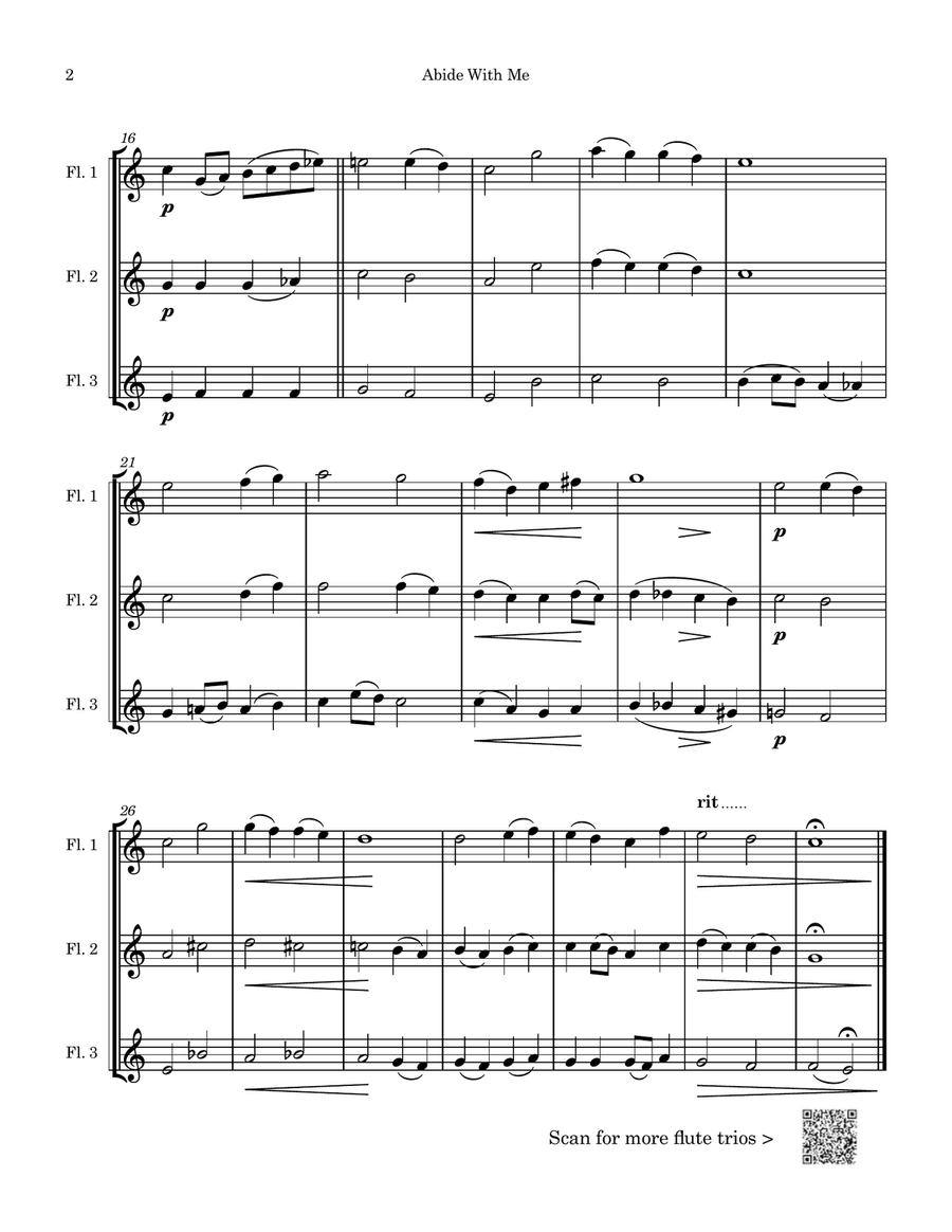 Abide With Me Flute Trio scores gallery preview page 2
