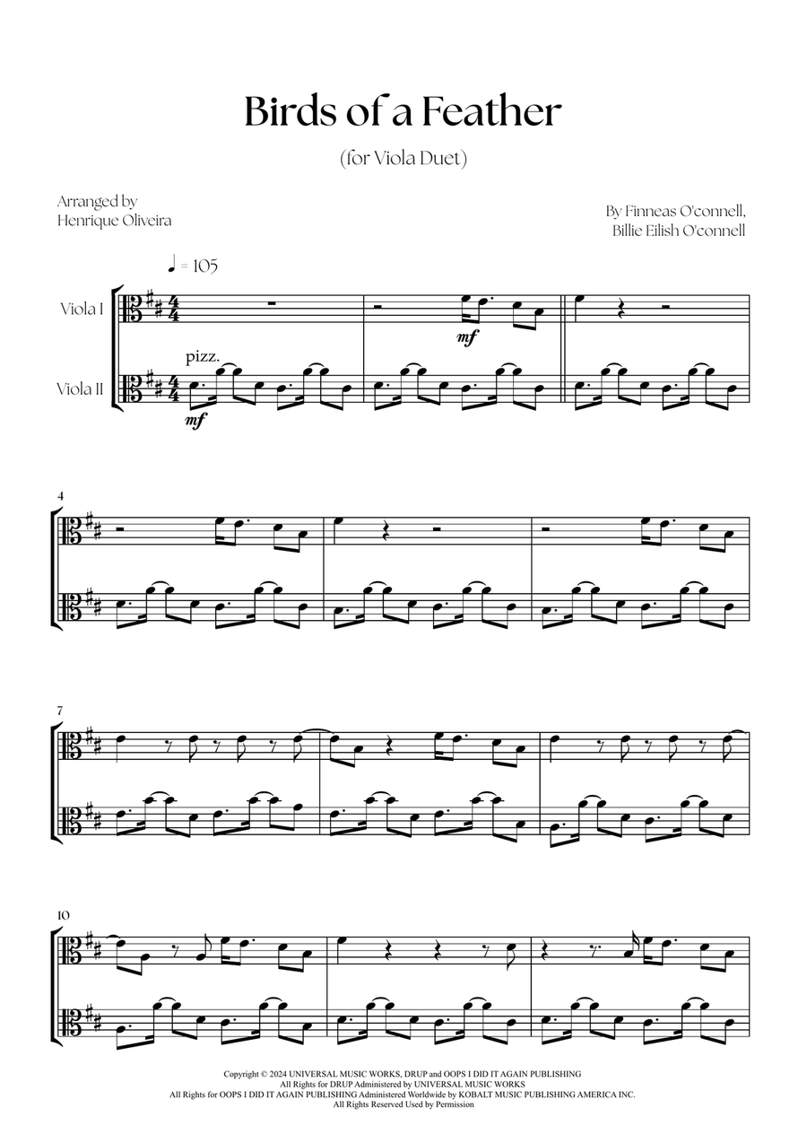 Birds Of A Feather Birds Of A Feather String Duet scores gallery preview page 1