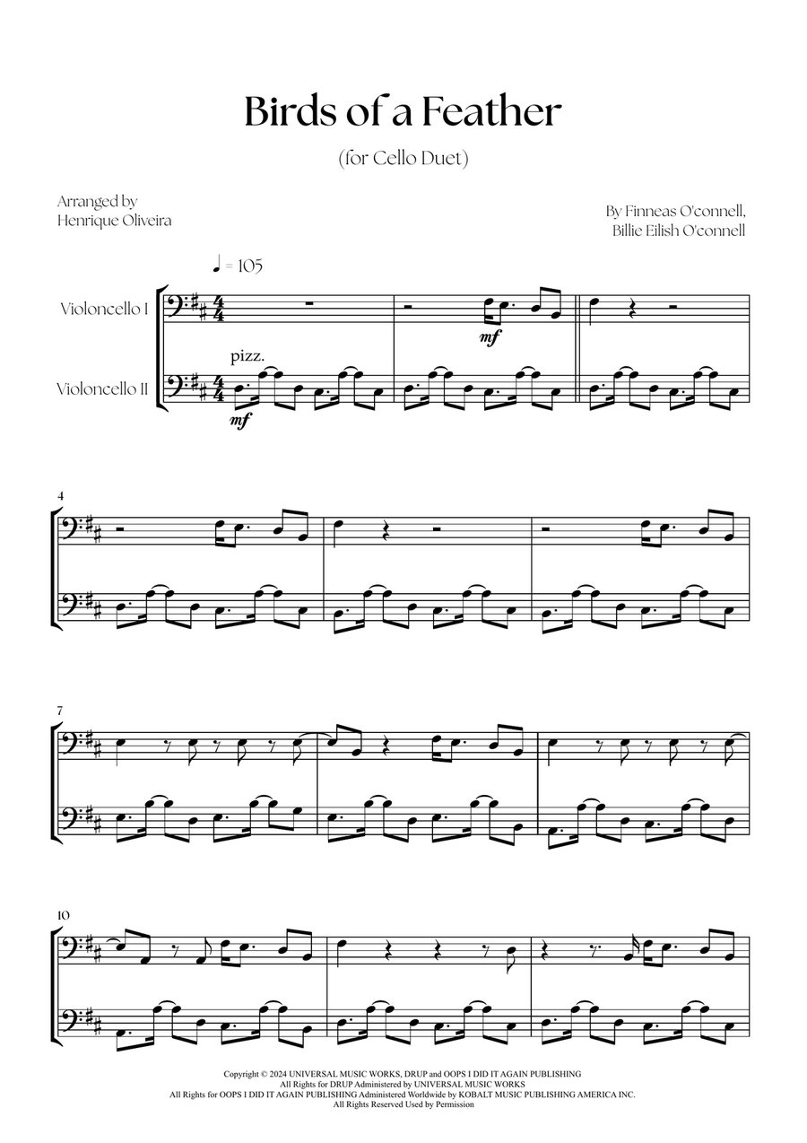 Birds Of A Feather Birds Of A Feather String Duet scores gallery preview page 1