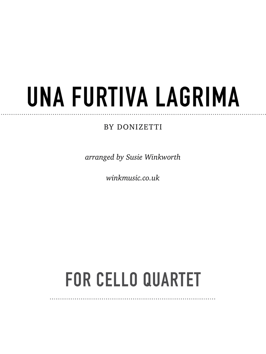 Una furtiva lagrima Small Ensemble scores gallery preview page 1