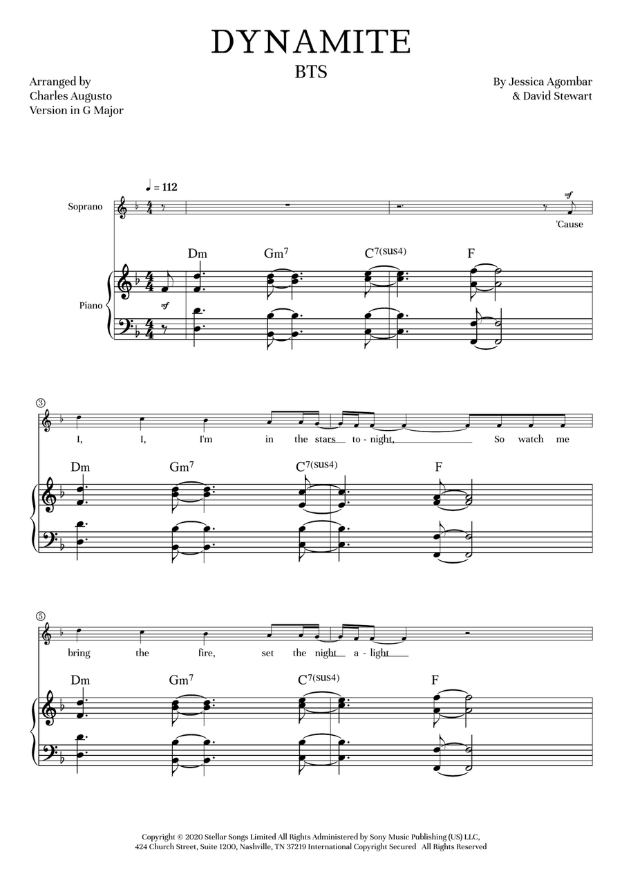 Dynamite Dynamite Piano, Vocal scores gallery preview page 2