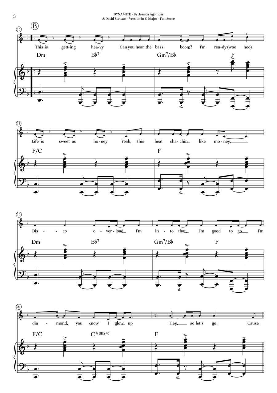 Dynamite Dynamite Piano, Vocal scores gallery preview page 4