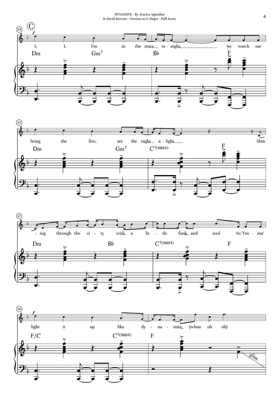 Dynamite Dynamite Piano, Vocal scores gallery preview page 5