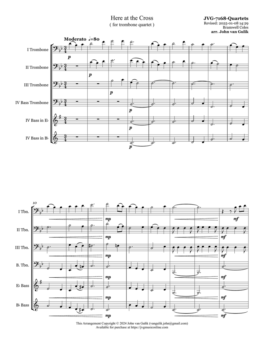 Here at the Cross Here at the Cross Brass Quartet scores gallery preview page 2
