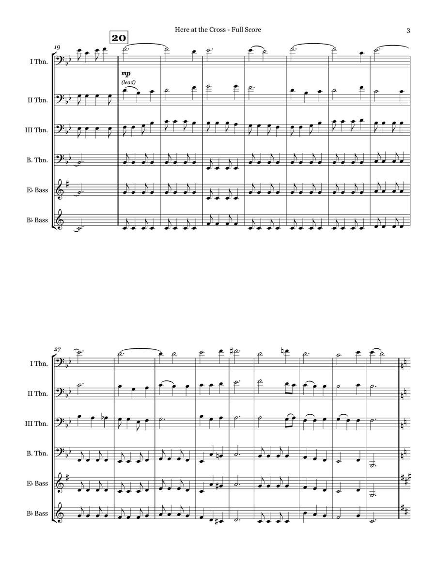 Here at the Cross Here at the Cross Brass Quartet scores gallery preview page 3