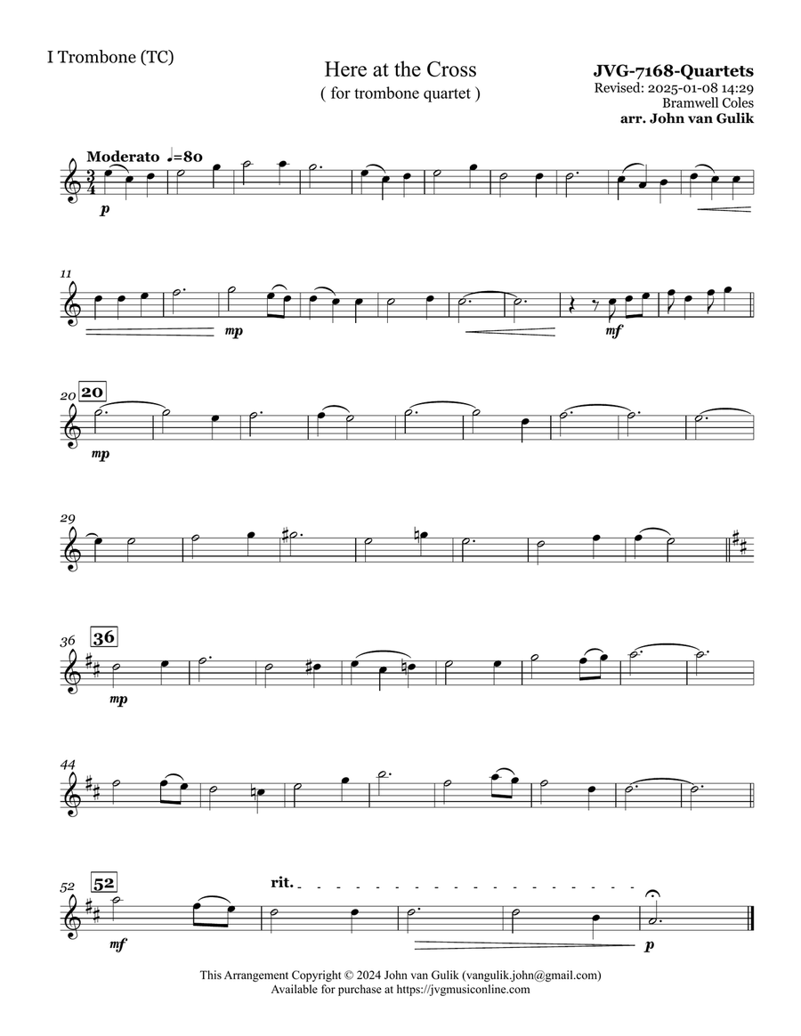 Here at the Cross Here at the Cross Brass Quartet scores gallery preview page 6