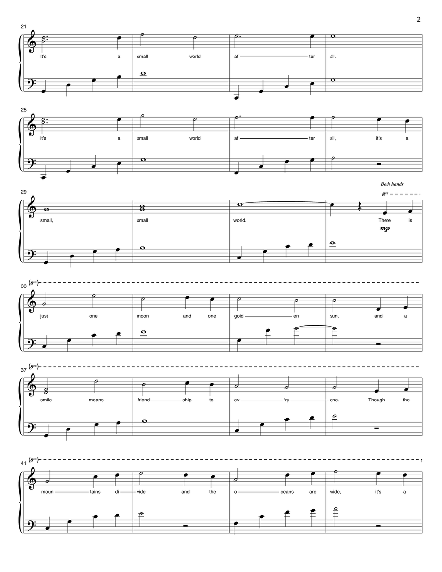 It's A Small World Piano Solo scores gallery preview page 2