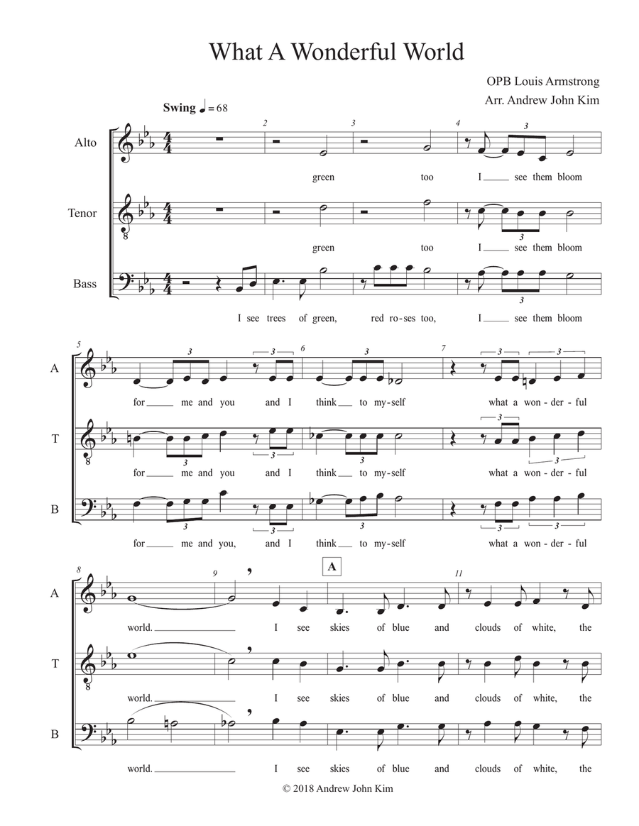 What A Wonderful World What A Wonderful World 3-Part scores gallery preview page 1