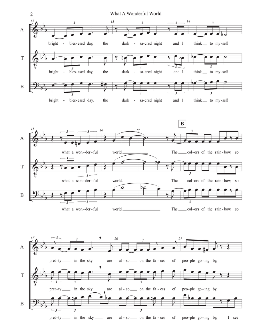What A Wonderful World What A Wonderful World 3-Part scores gallery preview page 2