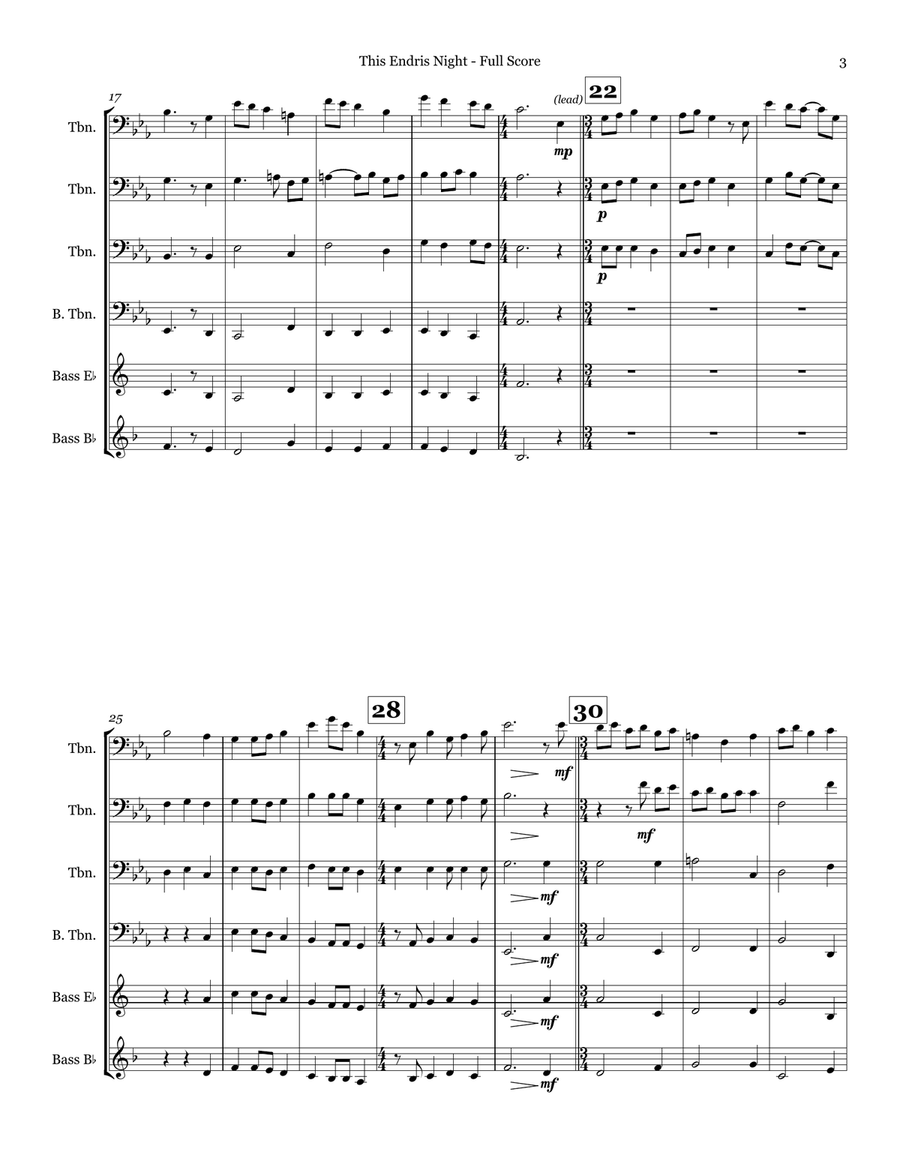This Endris Night This Endris Night Brass Quartet scores gallery preview page 3
