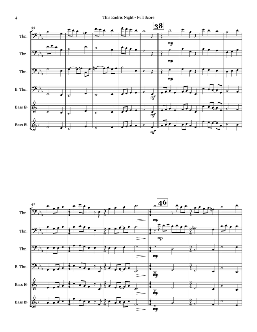 This Endris Night This Endris Night Brass Quartet scores gallery preview page 4