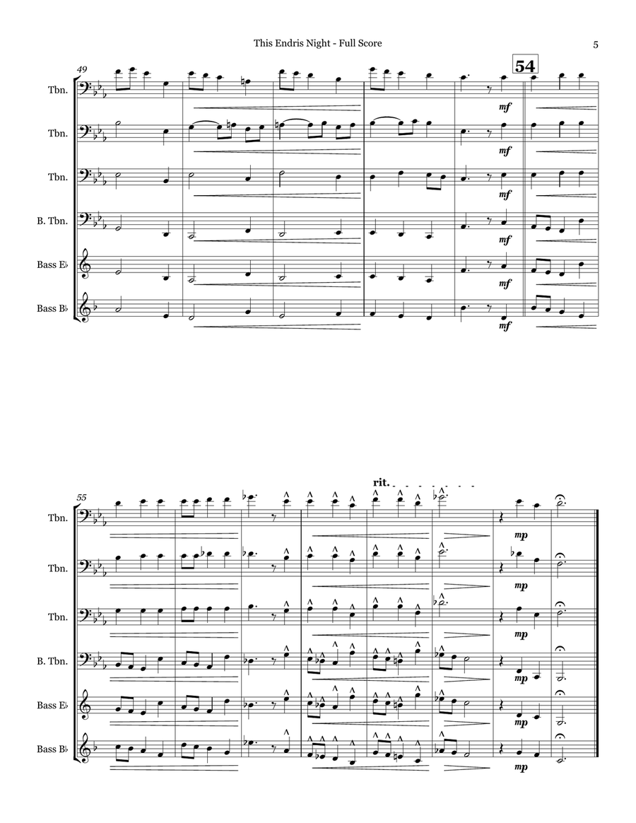 This Endris Night This Endris Night Brass Quartet scores gallery preview page 5