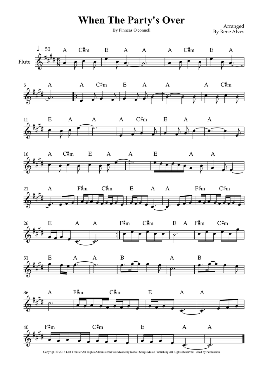 When The Party's Over When The Party's Over Flute Solo scores gallery preview page 1