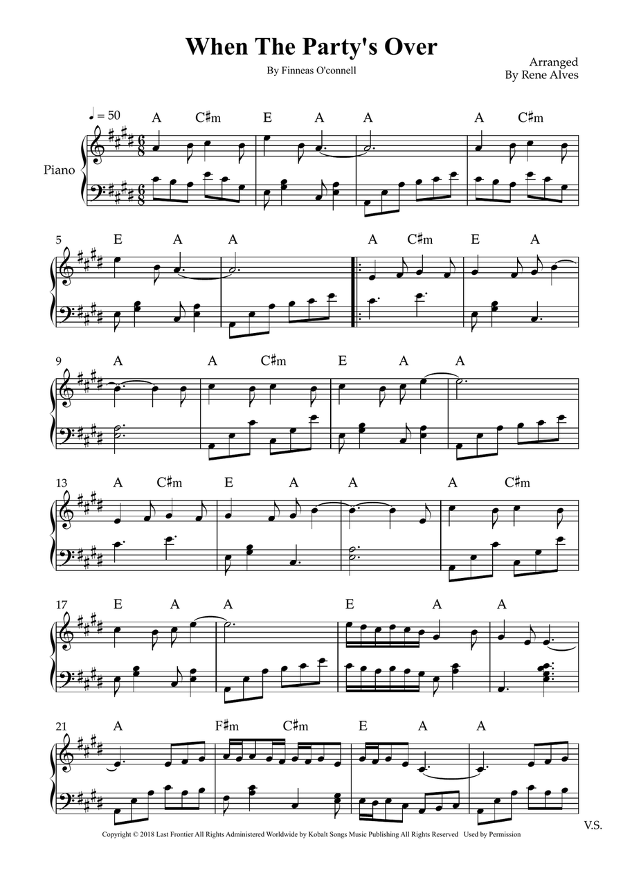 When The Party's Over When The Party's Over Easy Piano scores gallery preview page 1