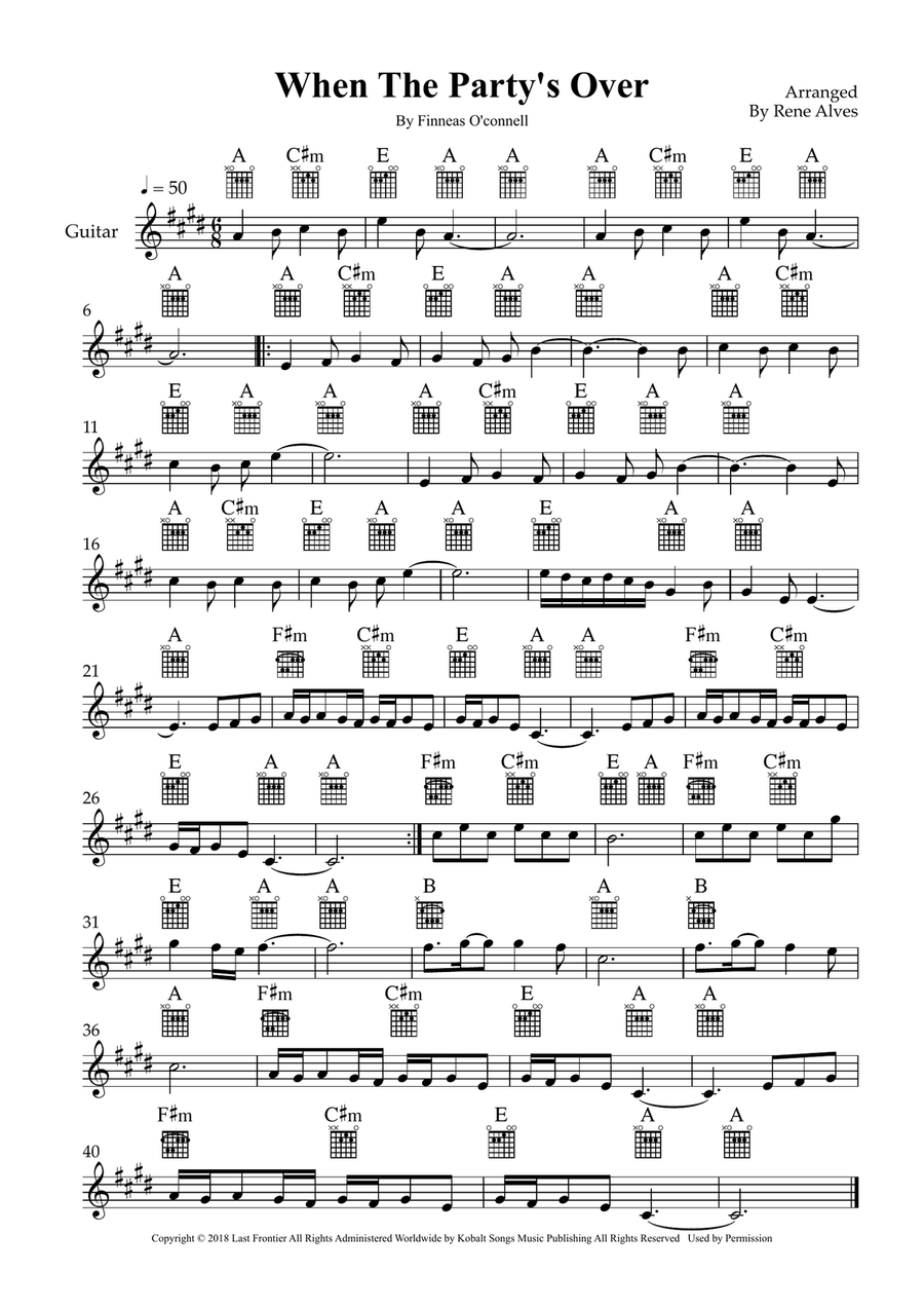 When The Party's Over When The Party's Over Acoustic Guitar scores gallery preview page 1