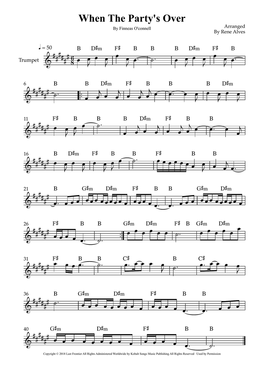 When The Party's Over When The Party's Over B-Flat Trumpet scores gallery preview page 1