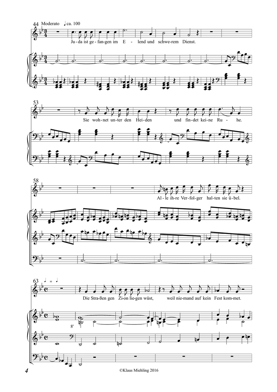 Wie liegt die Stadt so wüste Piano, Vocal scores gallery preview page 4