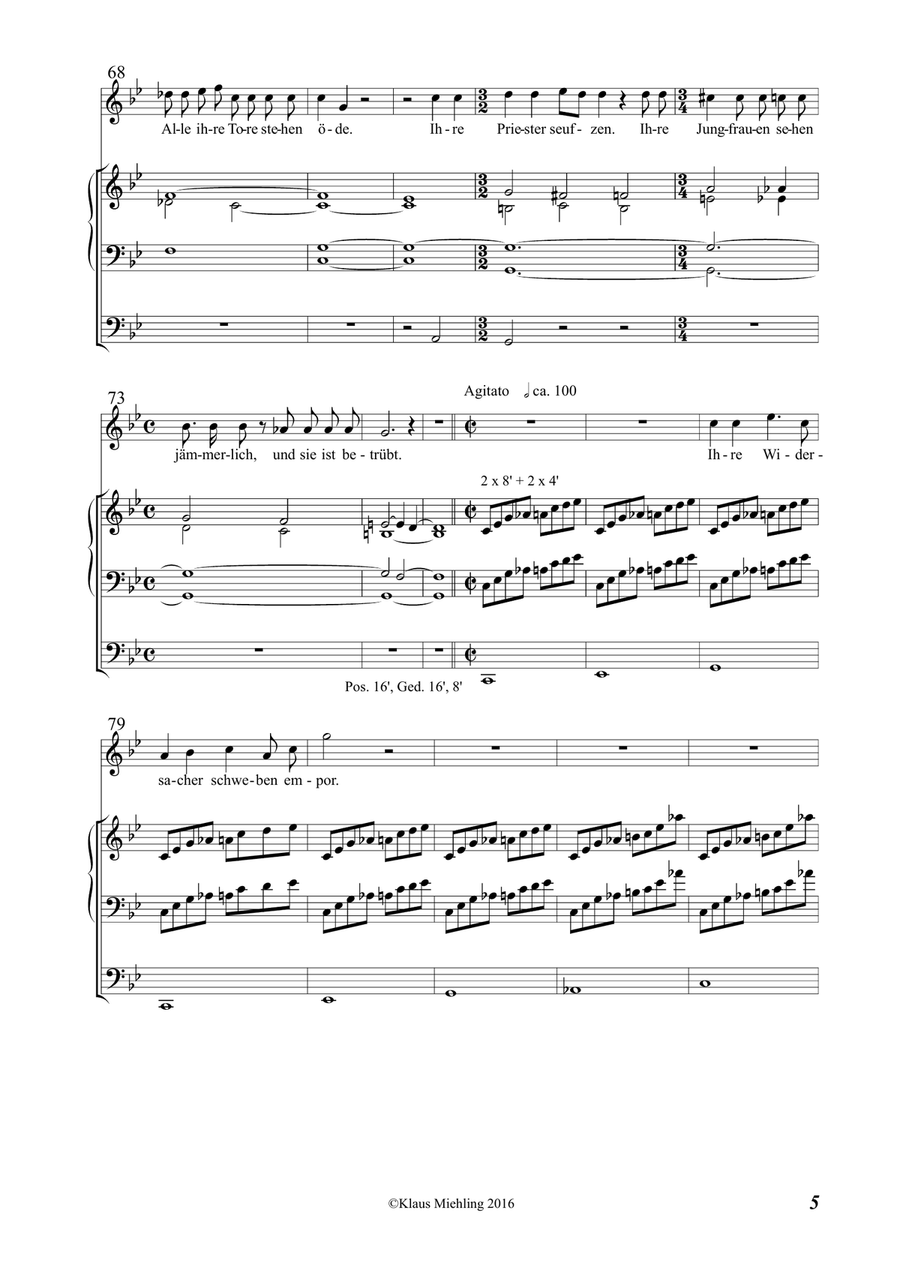 Wie liegt die Stadt so wüste Piano, Vocal scores gallery preview page 5