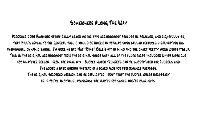 Somewhere Along The Way - Score Only Jazz Ensemble scores gallery preview page 1