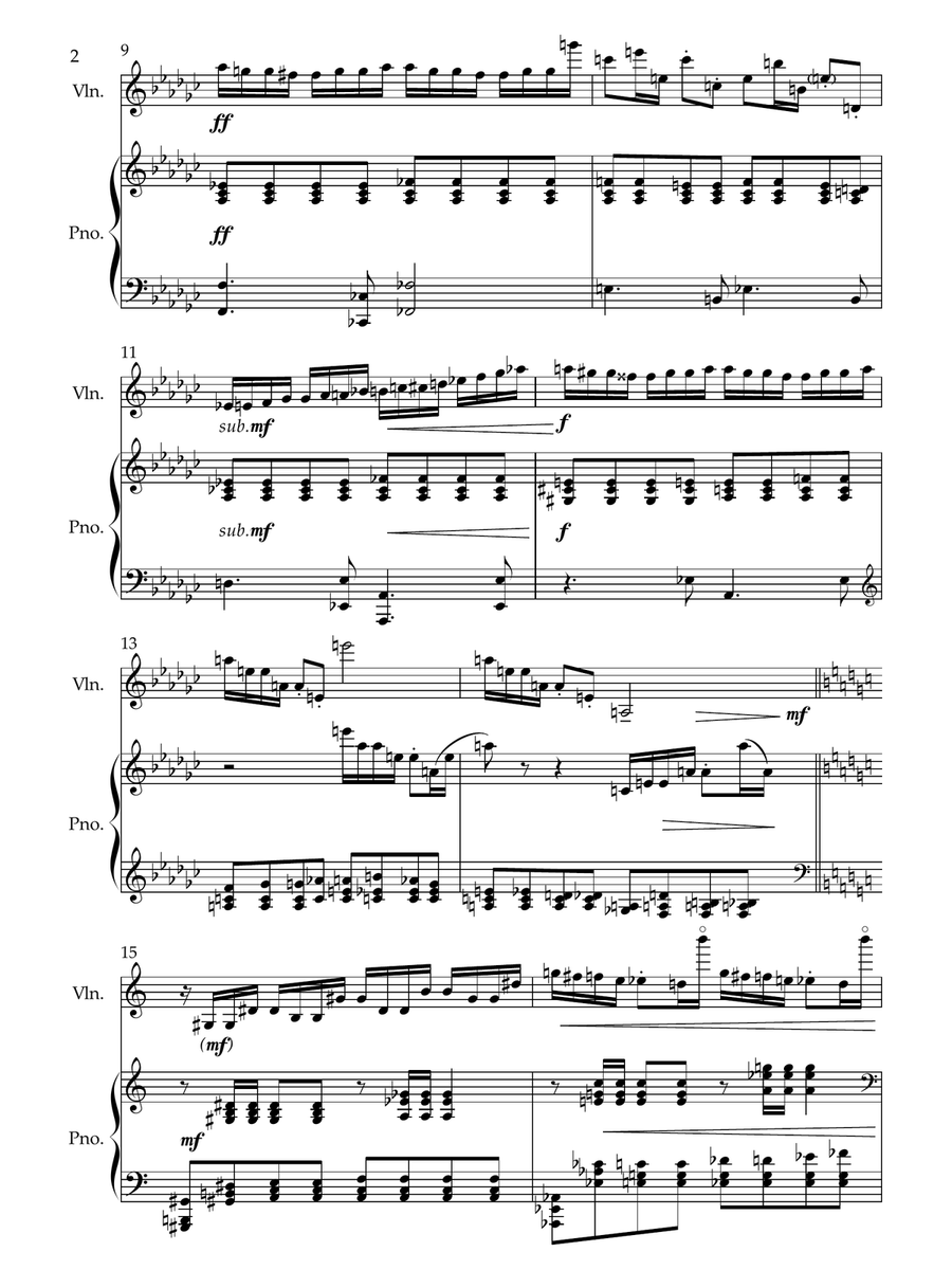 Violin Sonata No 2 Op 69 'Aura' composed by Neil Crossland Chamber Music scores gallery preview page 4