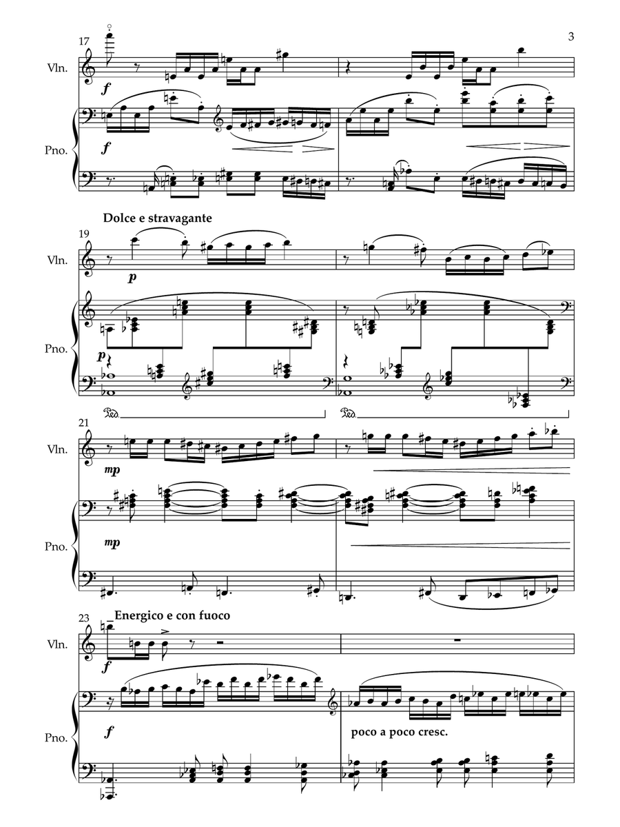 Violin Sonata No 2 Op 69 'Aura' composed by Neil Crossland Chamber Music scores gallery preview page 5