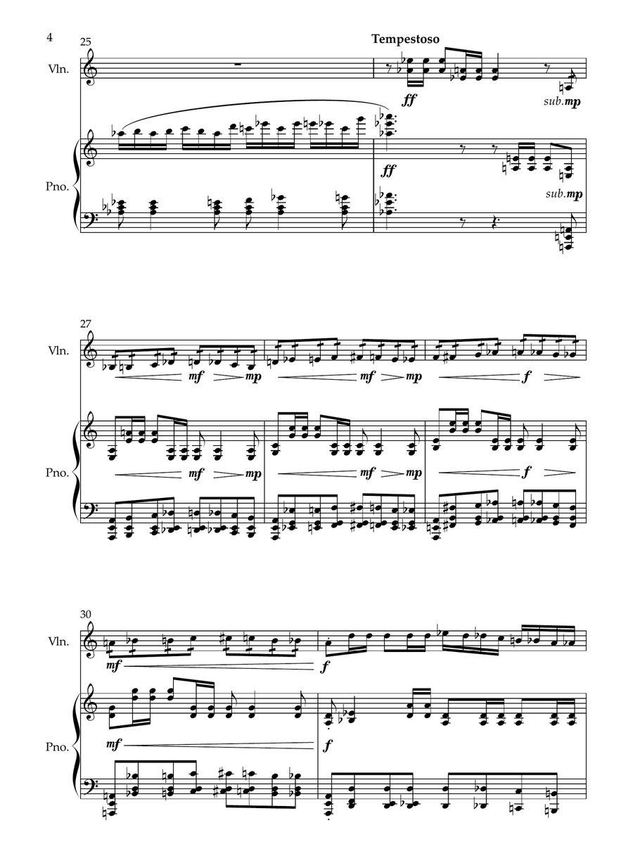Violin Sonata No 2 Op 69 'Aura' composed by Neil Crossland Chamber Music scores gallery preview page 6
