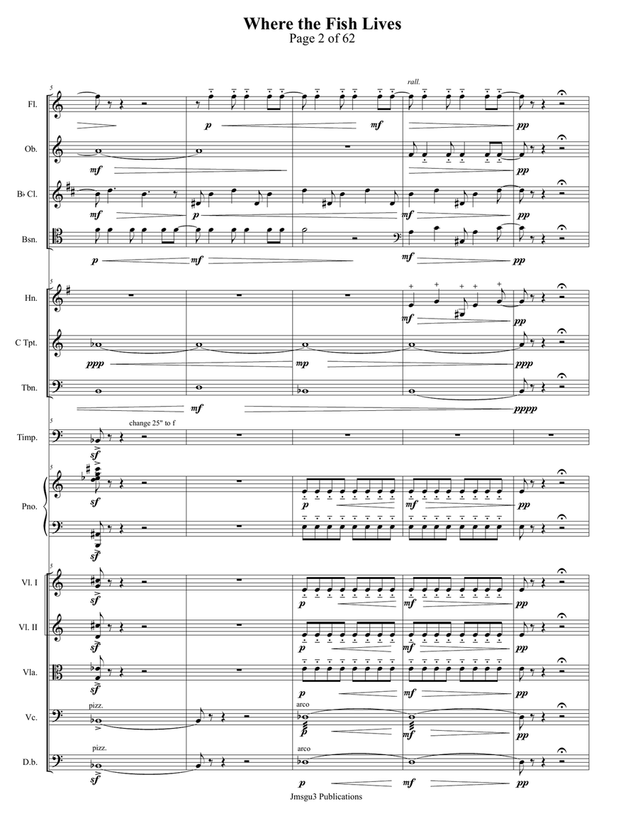 Guthrie: Where the Fish Lives for Chamber Orchestra - Score Only Chamber Music scores gallery preview page 2