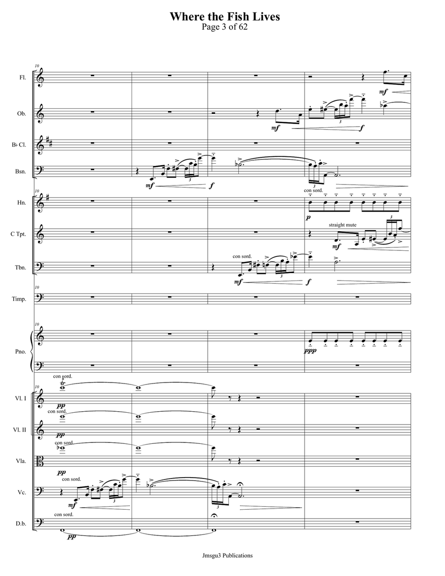 Guthrie: Where the Fish Lives for Chamber Orchestra - Score Only Chamber Music scores gallery preview page 3