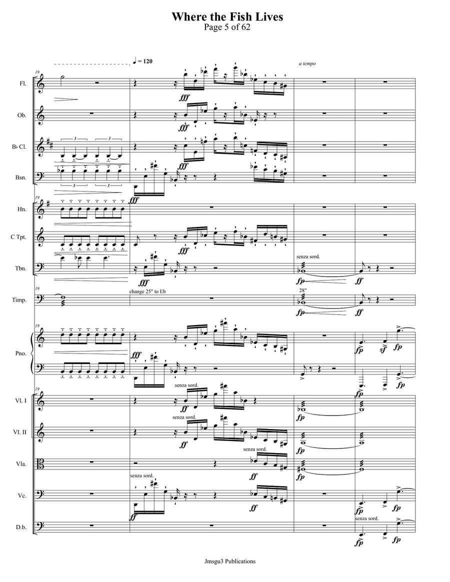 Guthrie: Where the Fish Lives for Chamber Orchestra - Score Only Chamber Music scores gallery preview page 5