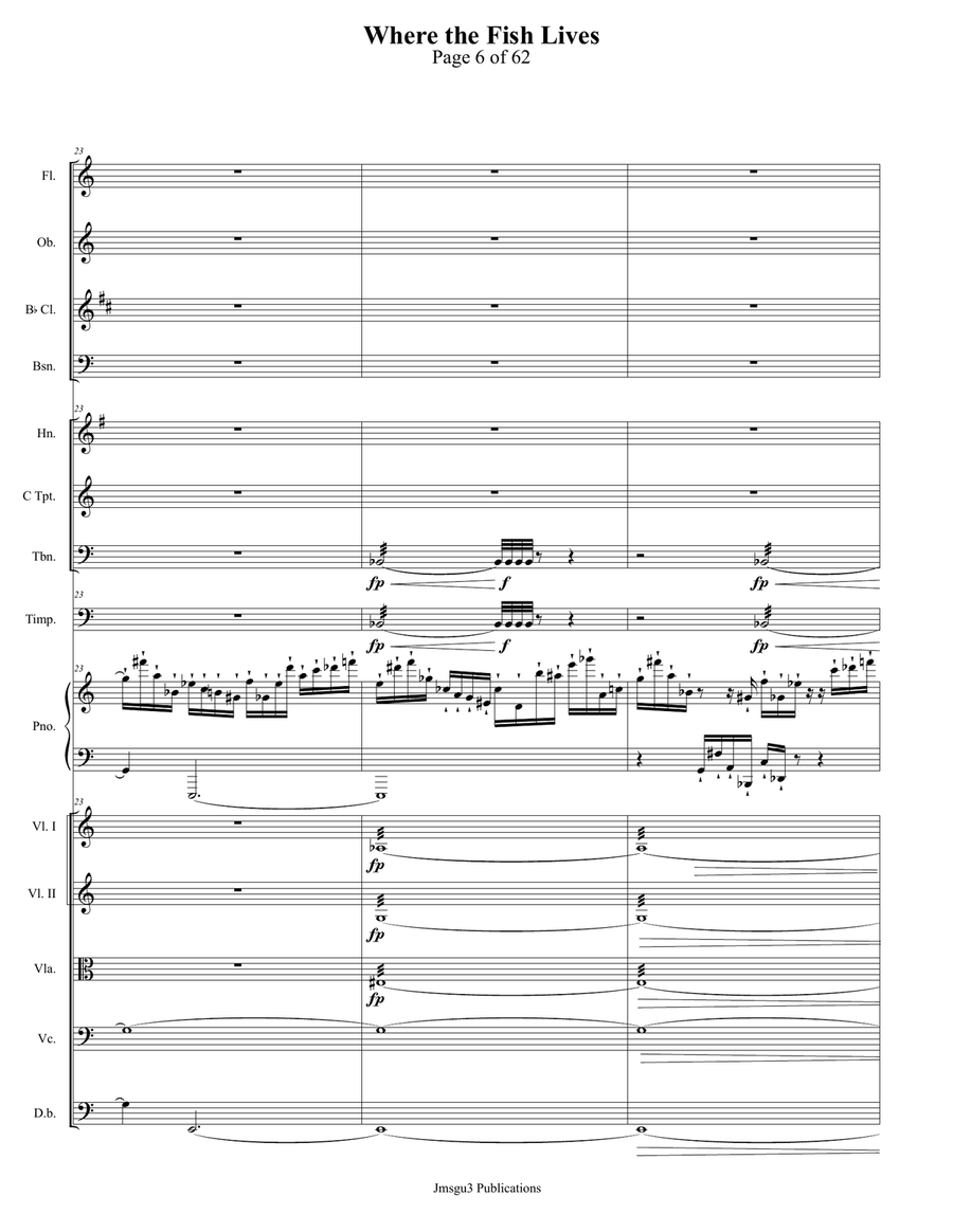 Guthrie: Where the Fish Lives for Chamber Orchestra - Score Only Chamber Music scores gallery preview page 6