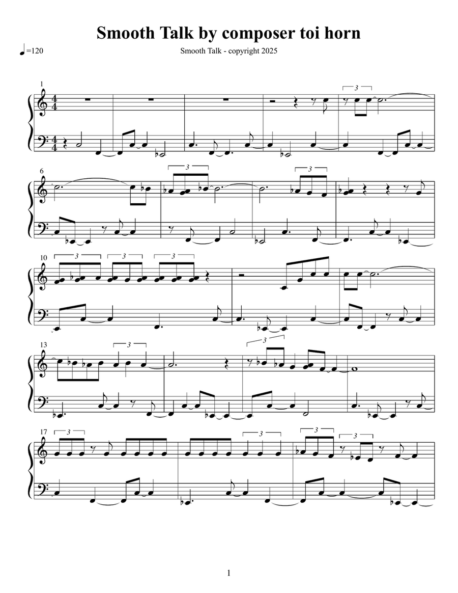 Smooth Talk Smooth Talk Piano Solo scores gallery preview page 1