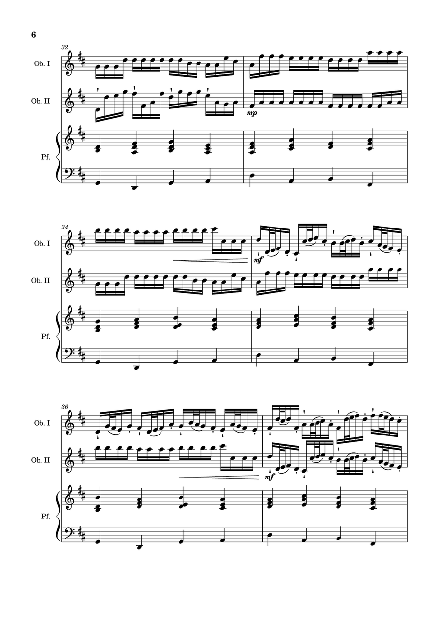 Canon in D Major, P.37; T.337. Oboe Duet and Piano. Score and Parts Small Ensemble scores gallery preview page 6