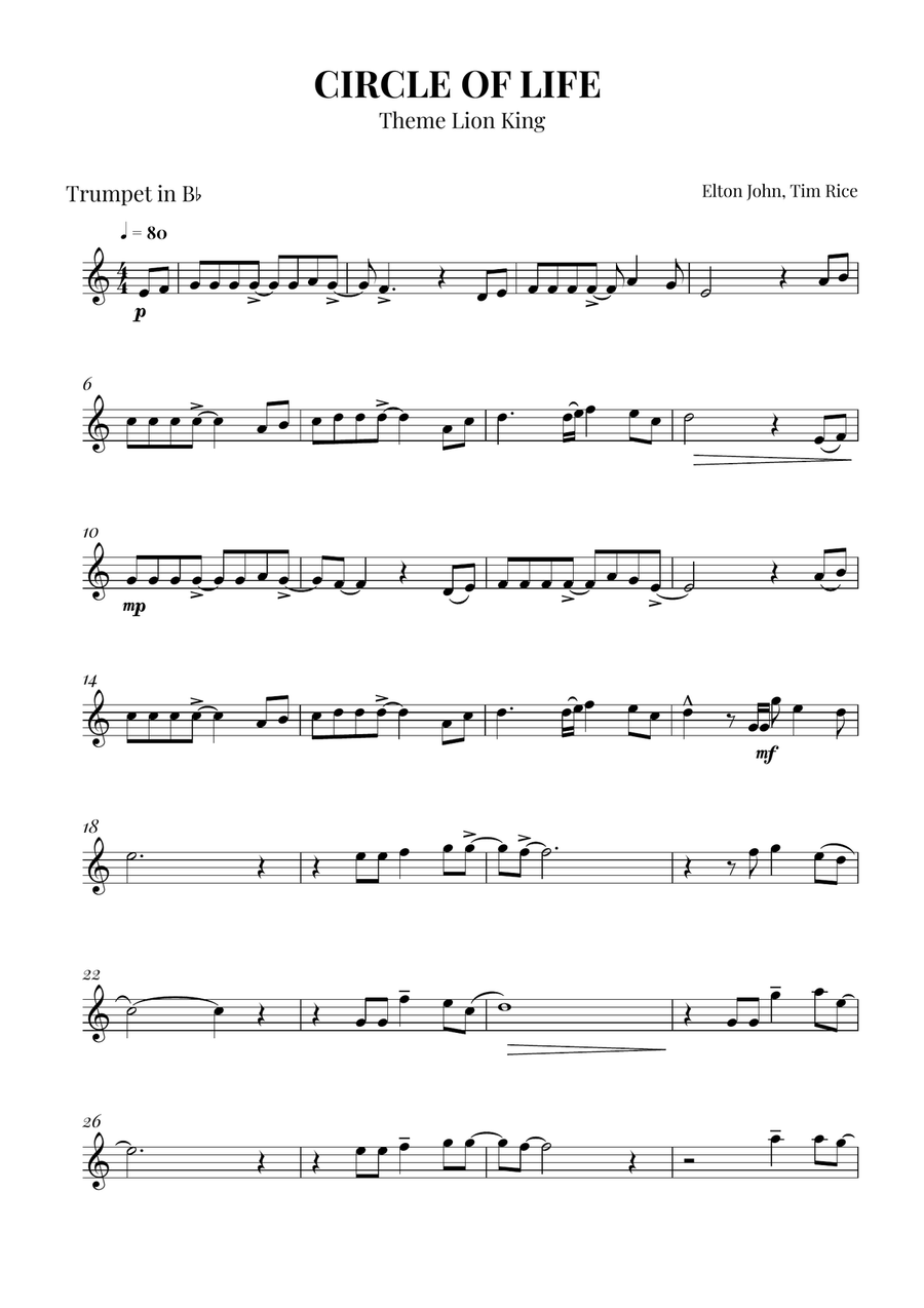 Circle Of Life Circle Of Life Brass Trio scores gallery preview page 5