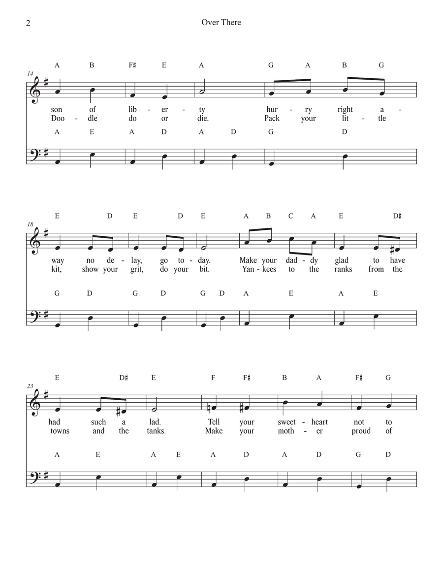 Over There for Piano Over There for Piano Easy Piano scores gallery preview page 2