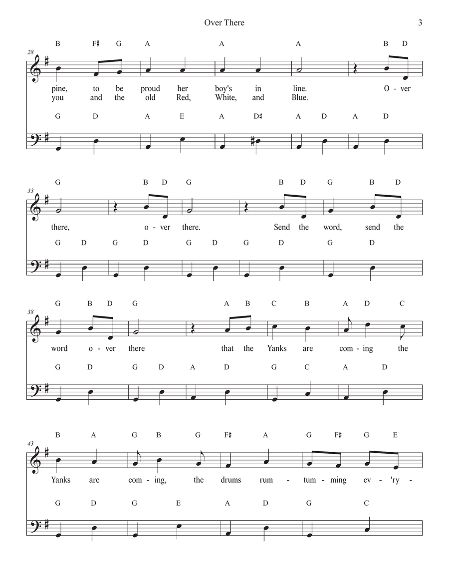 Over There for Piano Over There for Piano Easy Piano scores gallery preview page 3