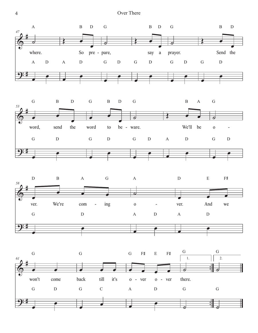 Over There for Piano Over There for Piano Easy Piano scores gallery preview page 4