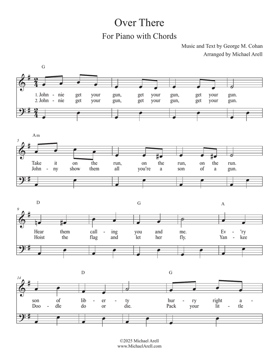 Over There for Piano Over There for Piano Easy Piano scores gallery preview page 5