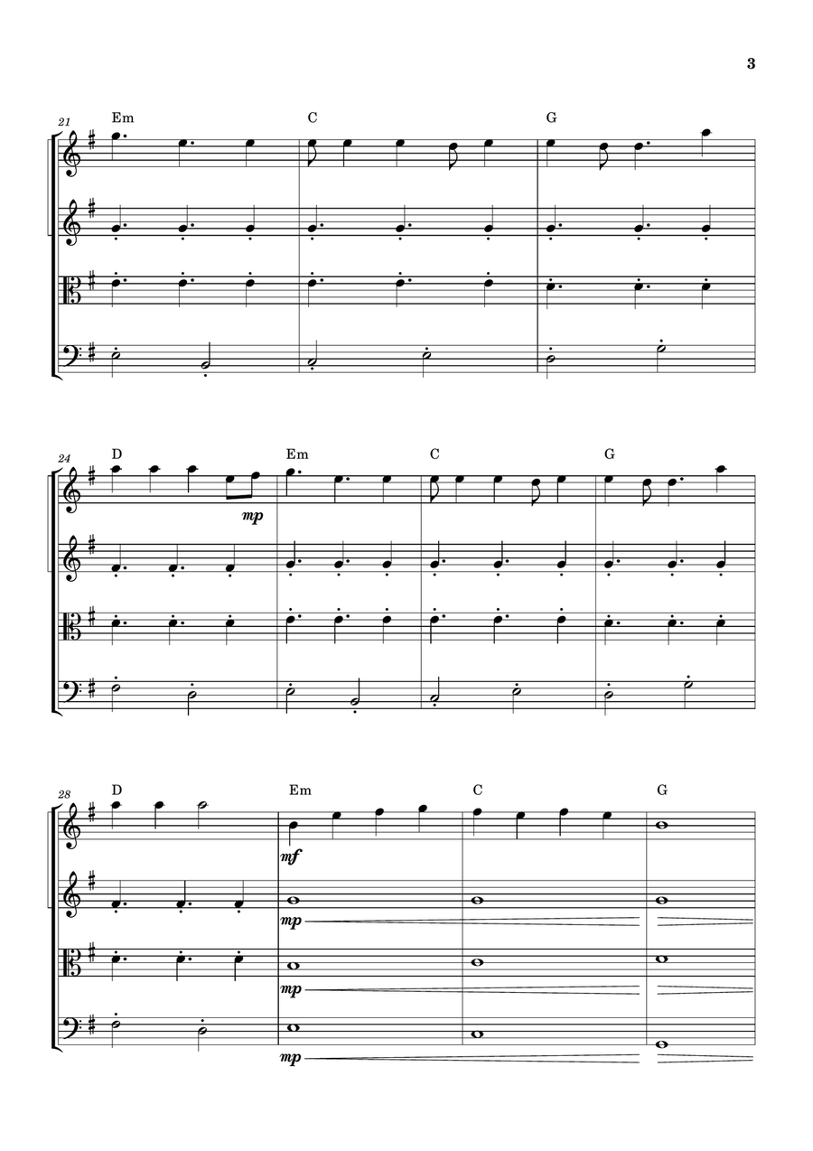 Cheap Thrills (Feat. Sean Paul) String Quartet scores gallery preview page 3