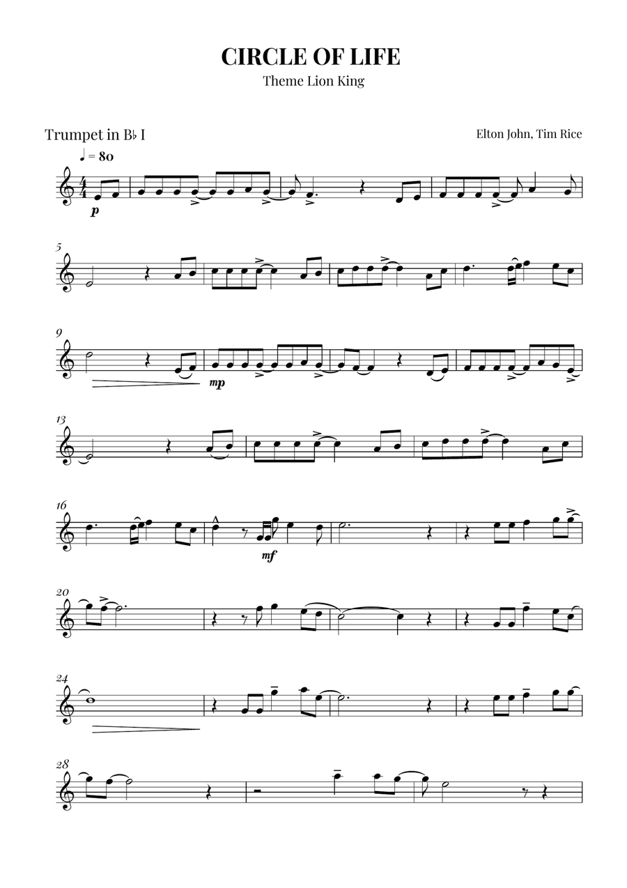Circle Of Life Circle Of Life Brass Ensemble scores gallery preview page 5